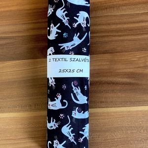 2 darab vidám macskás, cicás textil szalvéta 2 poháralátéttel  - otthon & életmód - konyhafelszerelés, tálalás - konyhai textil - szalvéta - Meska.hu