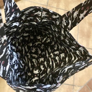 Macskás, cicás vászontáska, bevásárló szatyor - táska & tok - bevásárlás & shopper táska - shopper, textiltáska, szatyor - Meska.hu