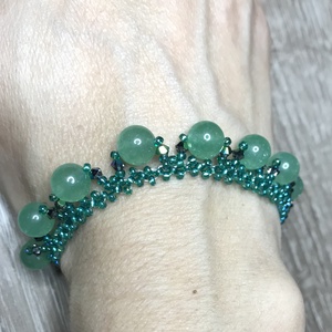 Jade Swarovski Miyuki egyedi kézzel készített különleges karkötő - ékszer - karkötő - Meska.hu