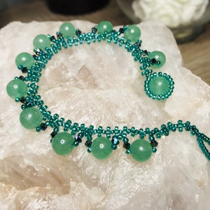 Jade Swarovski Miyuki egyedi kézzel készített különleges karkötő - ékszer - karkötő - Meska.hu