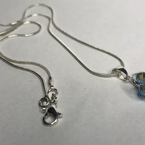 Swarovski Aquamarin AB 925 Sterling Ezüst nyaklánc medállal - ékszer - nyaklánc - medálos nyaklánc - Meska.hu