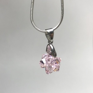 Swarovski Rosaline AB 925 Sterling Ezüst nyaklánc medállal, Ékszer, Nyaklánc, Medálos nyaklánc, Ékszerkészítés, Gyöngyfűzés, gyöngyhímzés, MESKA