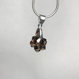 Swarovski Rosegold 925 Sterling Ezüst nyaklánc medállal, Ékszer, Nyaklánc, Medálos nyaklánc, Gyöngyfűzés, gyöngyhímzés, Ékszerkészítés, Meska