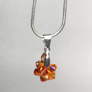 Swarovski Star Fireopál AB 925 Sterling Ezüst nyaklánc medállal, Ékszer, Nyaklánc, Medálos nyaklánc, Ékszerkészítés, Gyöngyfűzés, gyöngyhímzés, MESKA