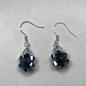 Swarovski Star Metallic Blue 925 Sterling Ezüst fülbevaló - ékszer - fülbevaló - lógó fülbevaló - Meska.hu