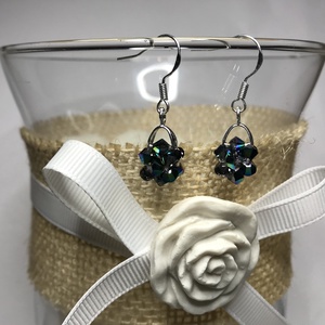 Swarovski Star Scarabeus Green 925 Sterling Ezüst fülbevaló - Meska.hu
