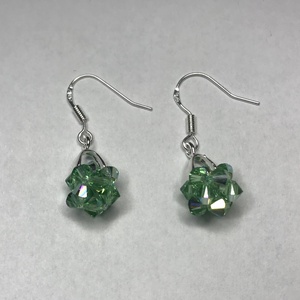 Swarovski Star Peridot AB 925 Sterling Ezüst fülbevaló - ékszer - fülbevaló - lógó fülbevaló - Meska.hu