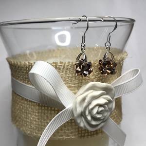 Swarovski Star Rose Gold 925 Sterling Ezüst fülbevaló - Meska.hu