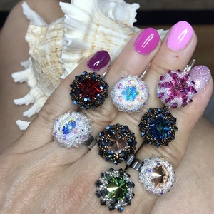 Swarovski Scarabeus Green Zöld 925 Sterling Ezüst gyűrű Egyedi - ékszer - gyűrű - kerek gyűrű - Meska.hu