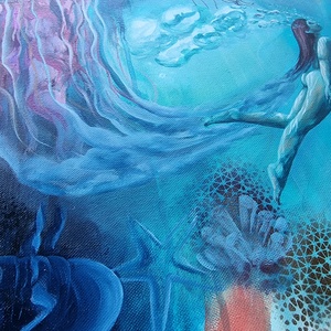 Festmény - Merülés egy álomba (Diving into a Dream) - művészet - festmény - festmény vegyes technika - Meska.hu