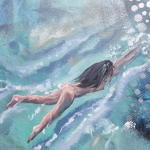 Festmény - Az óceán ölelésében (Ocean's Embrace) - művészet - festmény - festmény vegyes technika - Meska.hu
