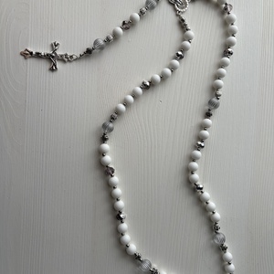 Rózsafüzér, Ékszer, Nyaklánc, Gyöngyös nyaklánc, Gyöngyfűzés, gyöngyhímzés, MESKA