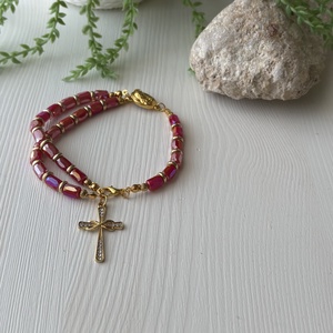 Karkötő, Ékszer, Karkötő, Karkötő medállal, Ékszerkészítés, Gyöngyfűzés, gyöngyhímzés, MESKA