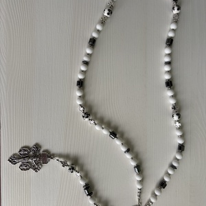 Rózsafüzér, Ékszer, Nyaklánc, Gyöngyös nyaklánc, Gyöngyfűzés, gyöngyhímzés, MESKA