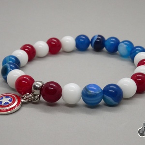 Classic Captain America  - Amerika kapitány karkötő - ékszer - karkötő - bogyós karkötő - Meska.hu