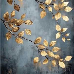 Arany kék virágválogatás festmény (1. rész), Művészet, Festmény, Akril, Festészet, MESKA