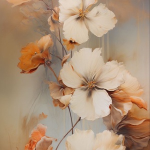 Barackszínű virágválogatás festmény (2. rész), Művészet, Festmény, Akril, Festészet, MESKA