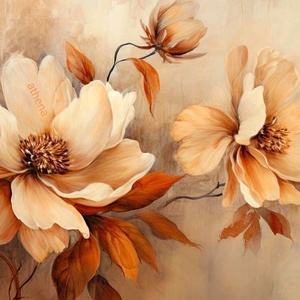 Barackszínű virágválogatás festmény (1. rész), Művészet, Festmény, Akril, Festészet, MESKA