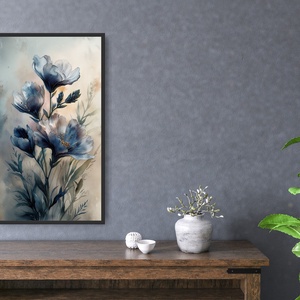 Kék virágválogatás festmény (2. rész) - művészet - festmény - olajfestmény - Meska.hu