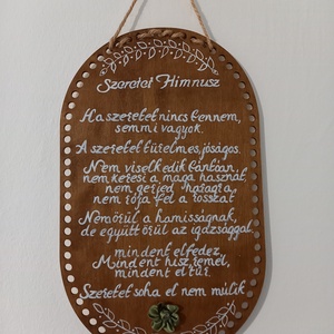 Szeretet Himnusz fatábla - Meska.hu