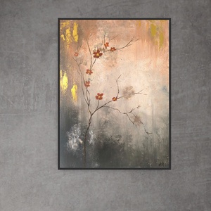 Aranyfényű tavasz � Egyedi, kézzel festett minimalista akril festmény, Művészet, Festmény, Akril, Festészet, MESKA