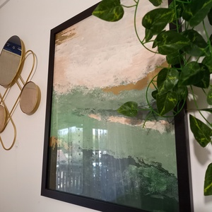 Absztrakt festmény (natúr színvilág) - művészet - festmény - akril - Meska.hu