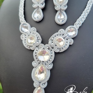 Nemesi ragyogás ezüst kézműves sujtás fülbevaló és nyakék szett - ékszer - ékszerszett - Meska.hu