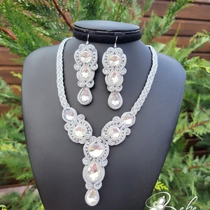 Nemesi ragyogás ezüst kézműves sujtás fülbevaló és nyakék szett - ékszer - ékszerszett - Meska.hu