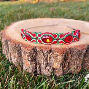 Nemzetiszín kézműves sujtás hajráf - ruha & divat - hajdísz & hajcsat - hajráf & hajpánt - Meska.hu