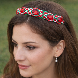 Nemzetiszín kézműves sujtás hajráf - ruha & divat - hajdísz & hajcsat - hajráf & hajpánt - Meska.hu