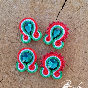 Kokárda kerek gyöngycsipkézett nemzetiszín kézműves sujtás bross - ékszer - kitűző és bross - Meska.hu