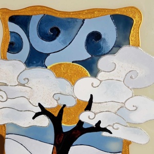 Életfa-tél - művészet - festmény - üvegfestmény - Meska.hu