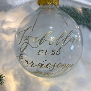 Átlátszó egyedi karácsonyfa dísz (tollal töltve) - karácsony - karácsonyi lakásdekoráció - karácsonyfadíszek - Meska.hu