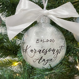  átlátszó egyedi karácsonyfa dísz (tollal töltve) 10 cm  - karácsony - karácsonyi lakásdekoráció - karácsonyfadíszek - Meska.hu
