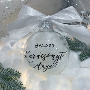  átlátszó egyedi karácsonyfa dísz (tollal töltve) 10 cm  - karácsony - karácsonyi lakásdekoráció - karácsonyfadíszek - Meska.hu