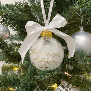 Átlátszó egyedi karácsonyfa dísz (tollal töltve) - karácsony - karácsonyi lakásdekoráció - karácsonyfadíszek - Meska.hu