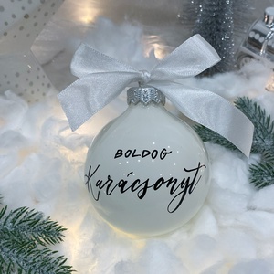 Egyedi karácsonyi üveggömb 8cm - karácsony - karácsonyi lakásdekoráció - karácsonyfadíszek - Meska.hu