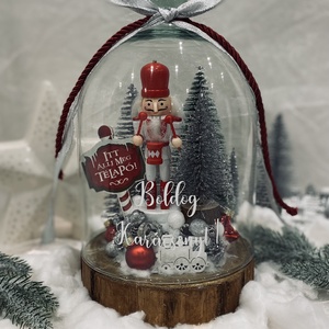 Karácsonyi üvegbúra - karácsony - adventi díszek - adventi asztaldísz - Meska.hu