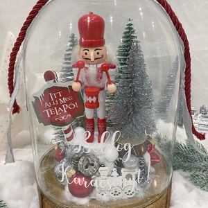 Karácsonyi üvegbúra - karácsony - adventi díszek - adventi asztaldísz - Meska.hu