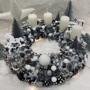 Adventi koszorú , Karácsony, Adventi díszek, Adventi asztaldísz, Mindenmás, MESKA
