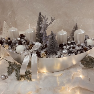 Adventi koszorú ( csónak tálban), Karácsony, Adventi díszek, Adventi koszorú, Mindenmás, MESKA
