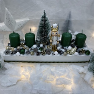 Zöld adventi koszorú , Karácsony, Adventi díszek, Adventi koszorú, Mindenmás, MESKA