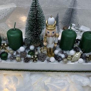 Zöld adventi koszorú  - karácsony - adventi díszek - adventi koszorú - Meska.hu