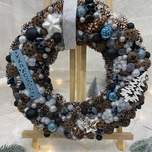 Kék kopogtató, Karácsony, Adventi díszek, Adventi ajtódísz, Mindenmás, MESKA