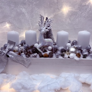 szarvasos adventi koszorú, Karácsony, Adventi díszek, Adventi koszorú, Mindenmás, MESKA