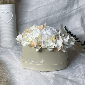 Barack szív virágbox - esküvő - emlék & ajándék - szülőköszöntő ajándék - Meska.hu