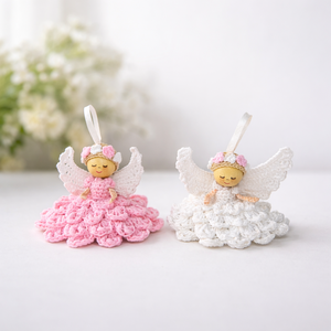 Egyedi kézzel horgolt angyalka -10-12 cm karácsonyi dísz/ajándék  - Meska.hu