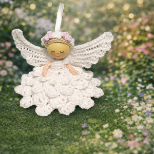 Egyedi kézzel horgolt angyalka -10-12 cm karácsonyi dísz/ajándék  - karácsony - karácsonyi lakásdekoráció - karácsonyfadíszek - Meska.hu