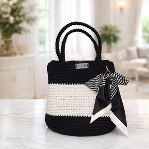 Horgolt táska - Lola pamut zsinórfonalból - Meska.hu