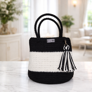 Horgolt táska - Lola pamut zsinórfonalból - táska & tok - kézitáska & válltáska - nagy pakolós táska - Meska.hu